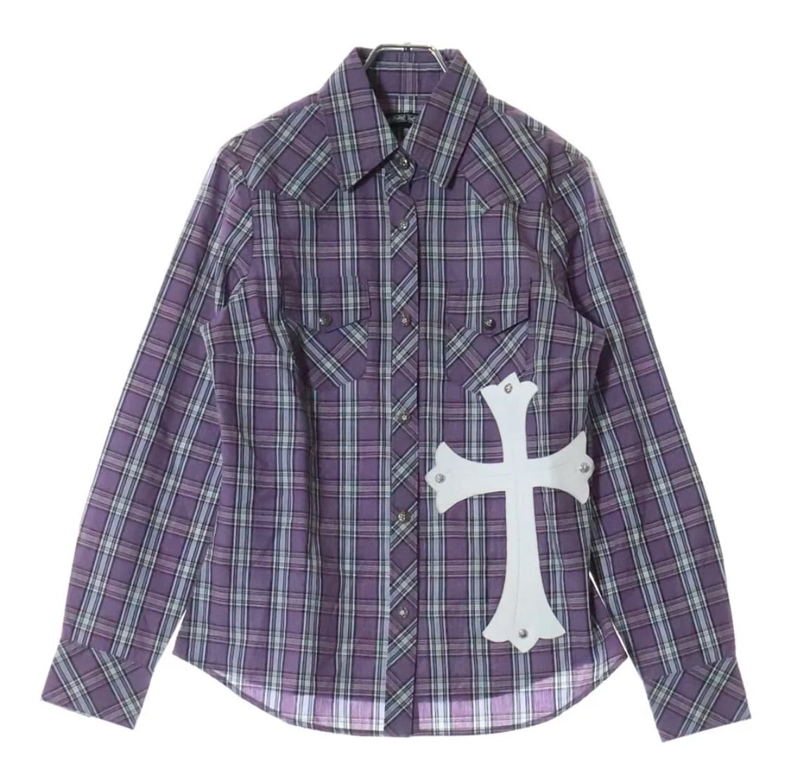 Chrome hearts、クロームハーツストライプ シャツ フロントファスナー Chrome hearts、クロームハーツストライプ シャツ フロントファスナー