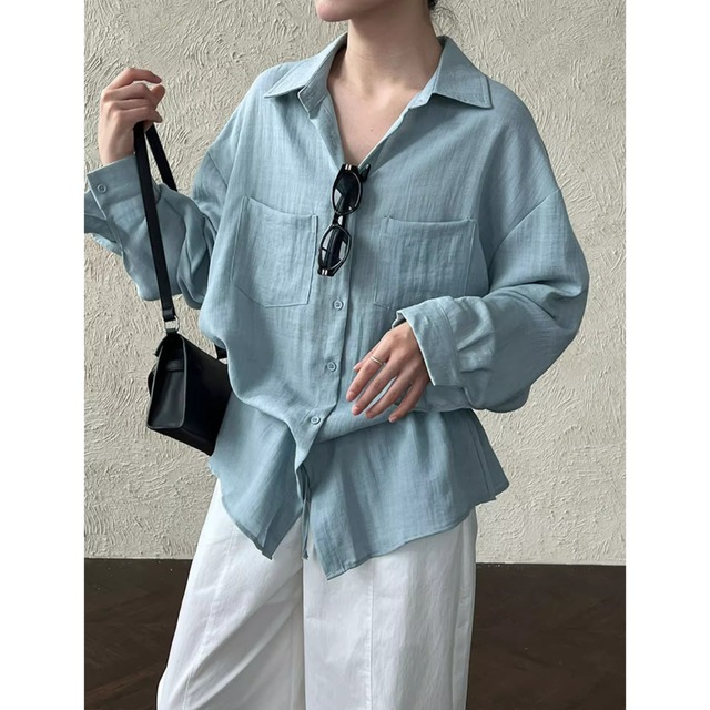 Drawstring waist relaxed blouse ◇2colors 2118