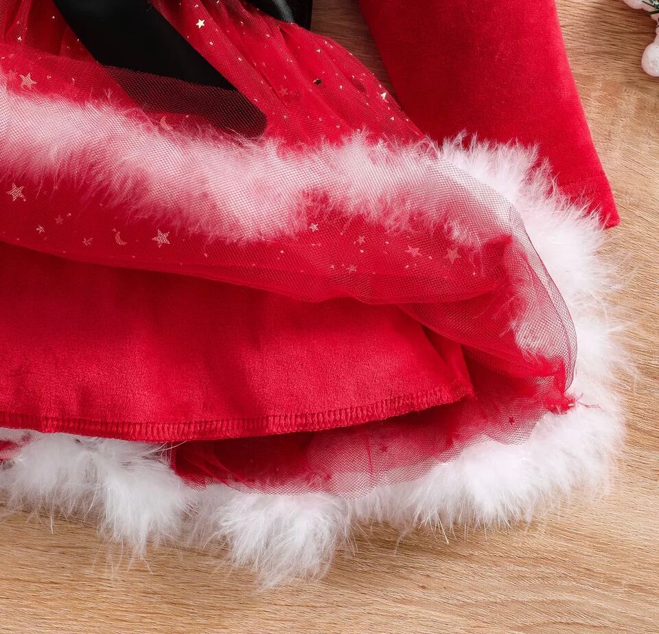クリスマスドレス　……..ワンピース　海外子供服　キッズフォト　サンタクロース　女の子　