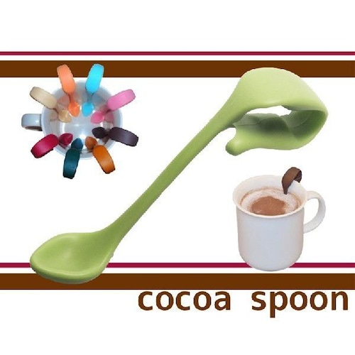 お友達へのプレゼントや誕生日ギフト/コーヒーカフェラテに便利な贈り物クリップ式ココアスプーン(ライムグリーン)