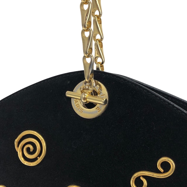 CELINE セリーヌ ショルダーバッグ ブラック スエード チェーン ワンハンドル vintage ヴィンテージ オールド a7wb8n