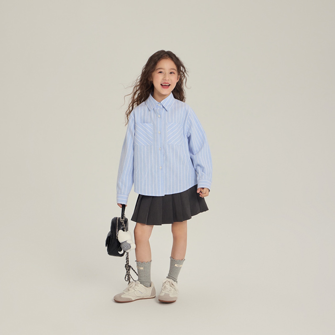 秋水色ストライプTシャツ