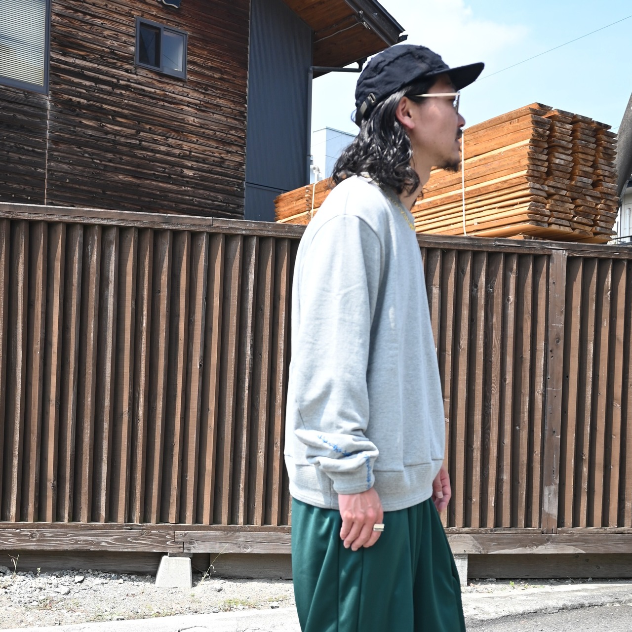 KUON / GANKO別注 Sashiko Sweatshirt style1