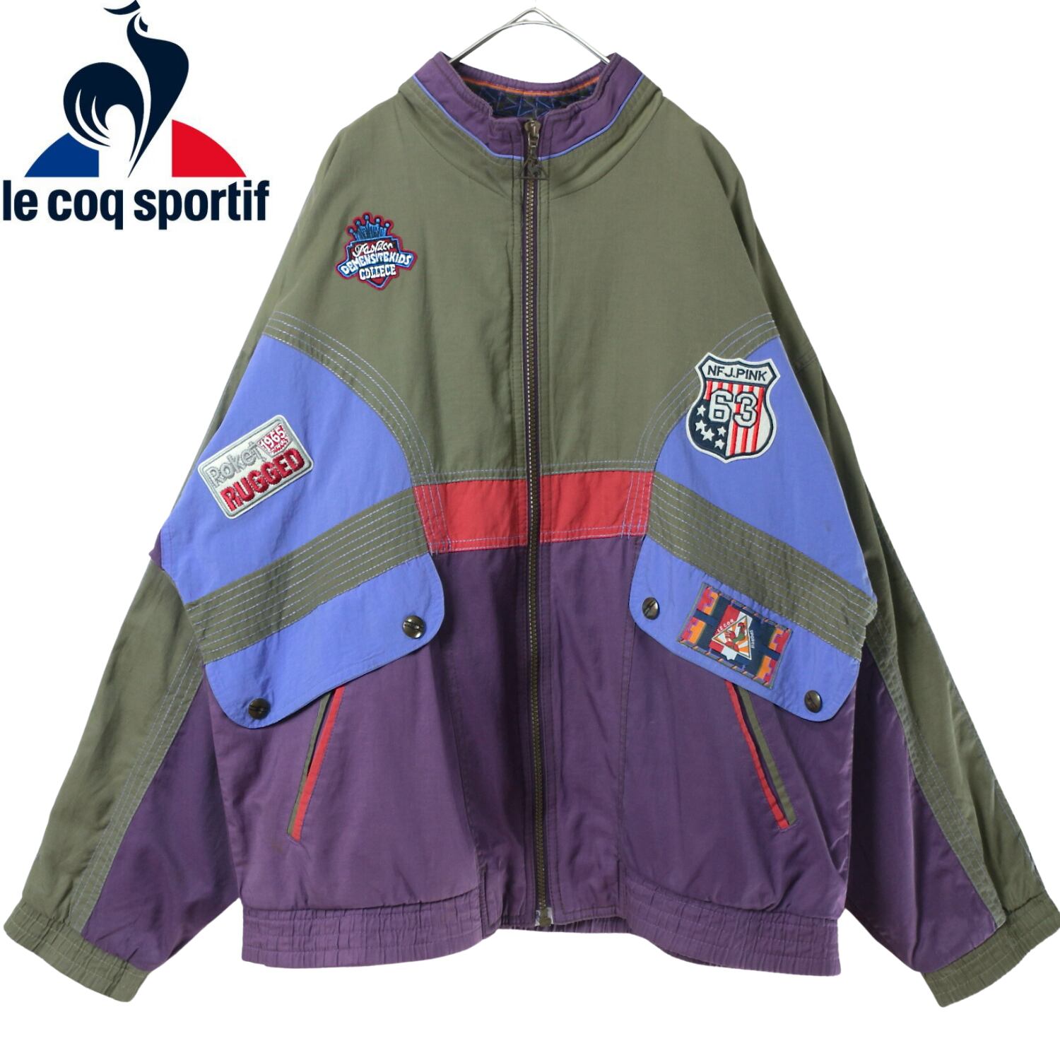 Le coq sportif ルコック 90s ブルゾン ナイロンジャケット 好配色