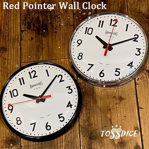 RED POINTER WALL CLOCK レッドポインター・ウォールクロック 2色 掛時計 PUBLIC USE インダストリアル TOSSDICE
