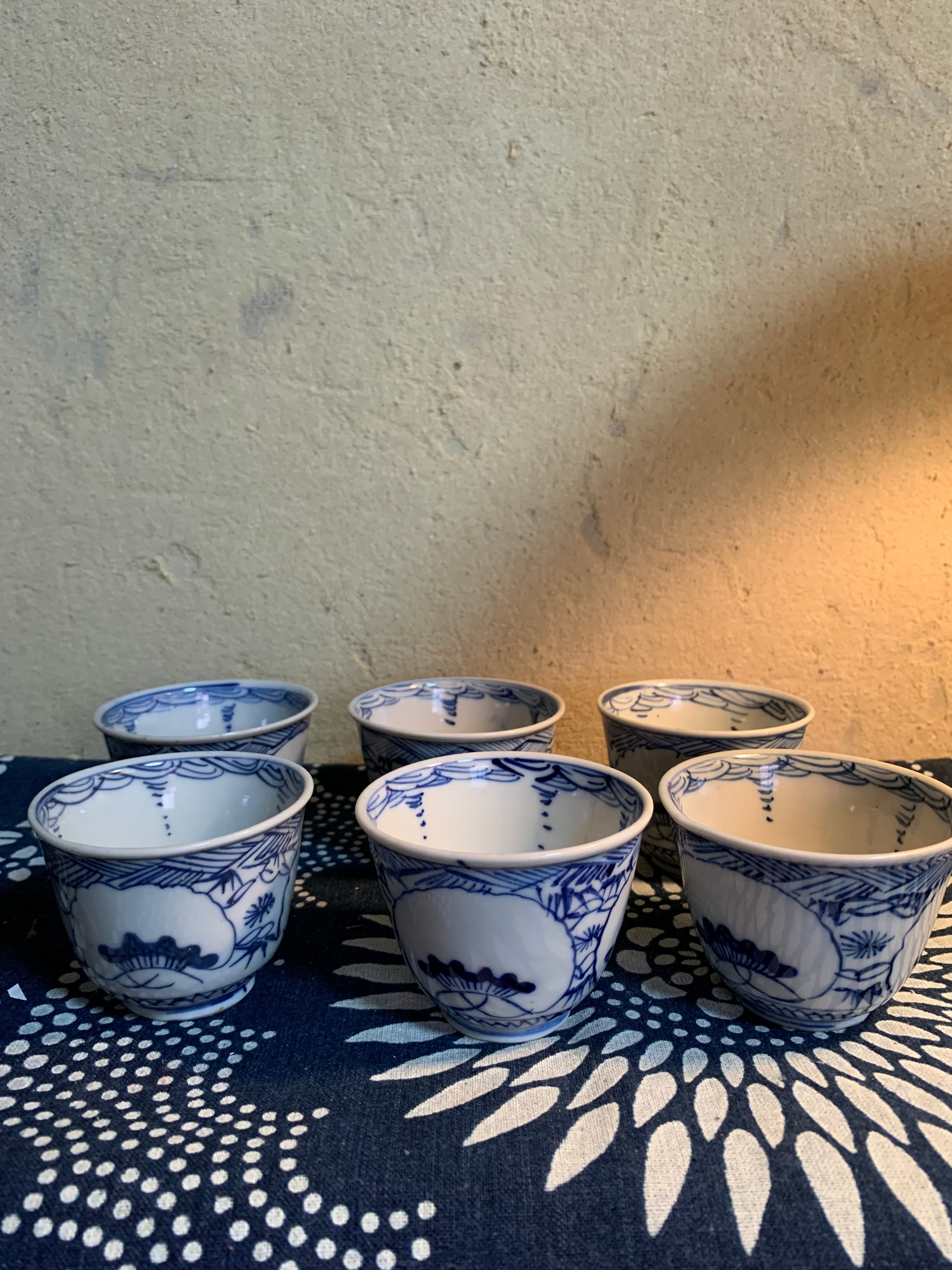 清水焼 色絵丸文煎茶湯呑 5客茶具 湯呑 | 鎌倉梶原陶苑