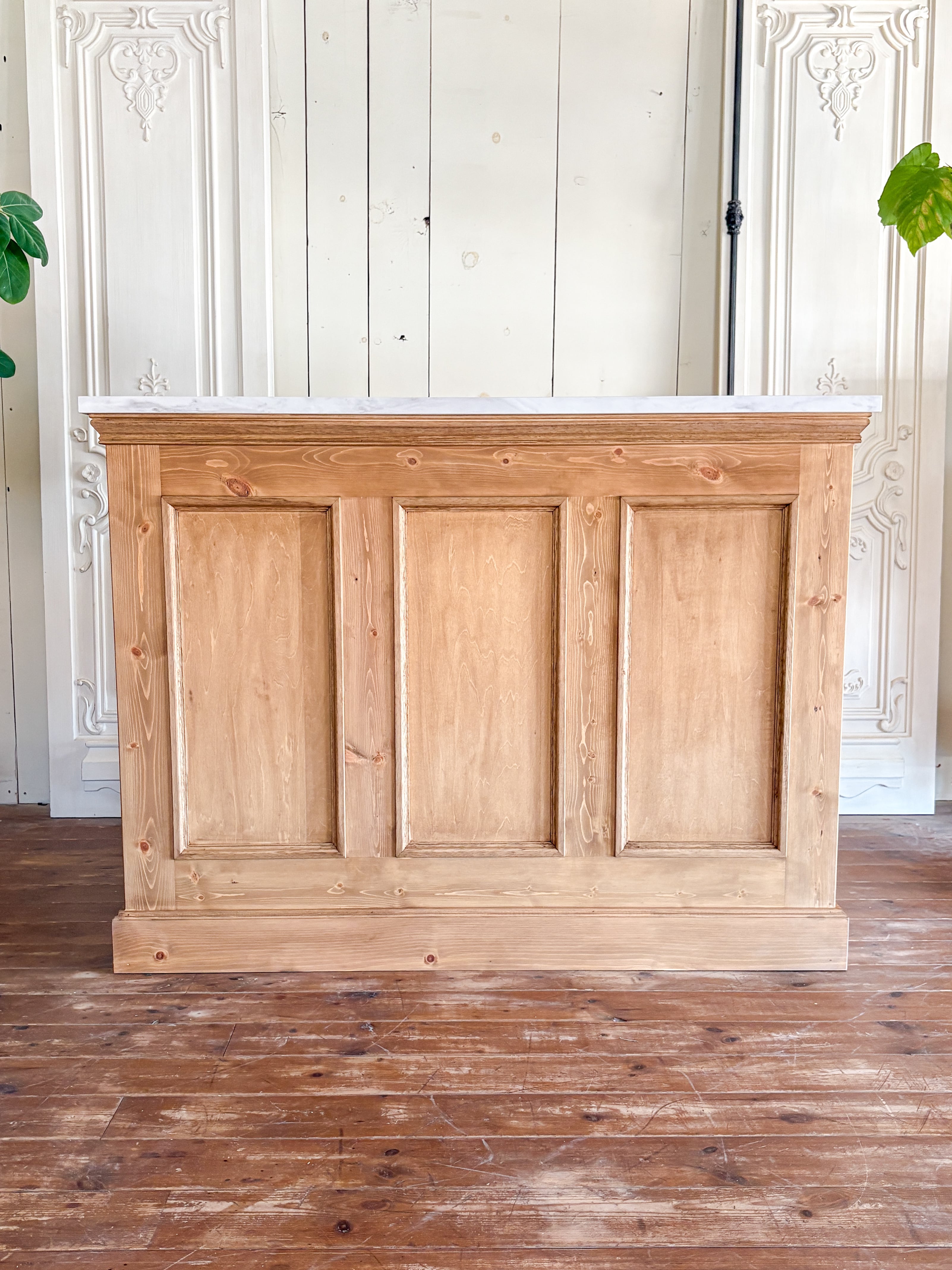 海外インテリア風キッチンカウンター159 （パイン家具・アイランド