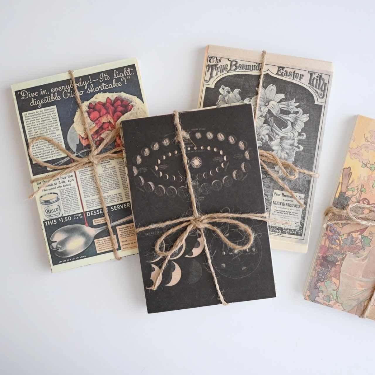 レトロデザインペーパーセット|素材紙 60sheet ヴィンテージイラスト 手帳素材 紙もの