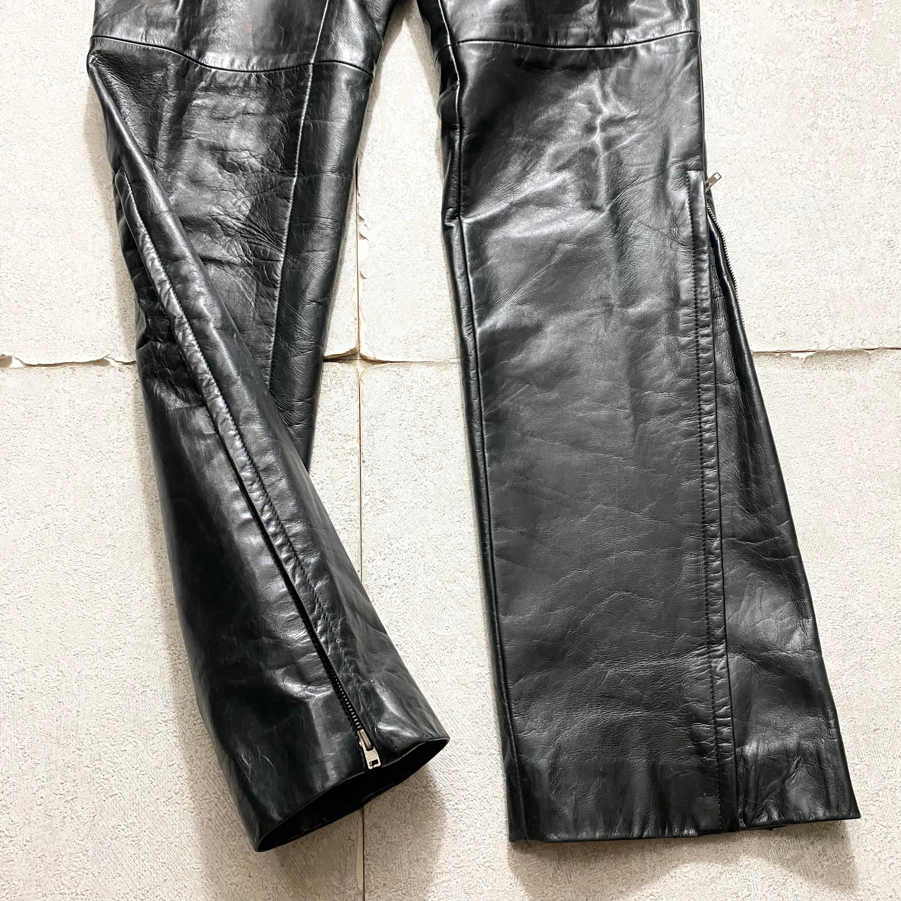 COSTUME NATIONAL HOMME black leather pants | NOIR ONLINE