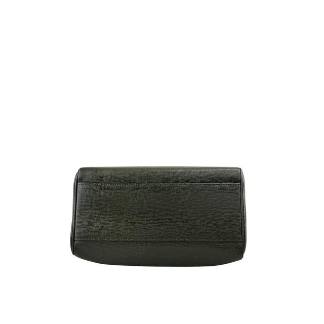 CELINE セリーヌ ハンドバッグ カーキ ブラゾン型押し レザー ミニボストン vintage ヴィンテージ オールド 3aca5z