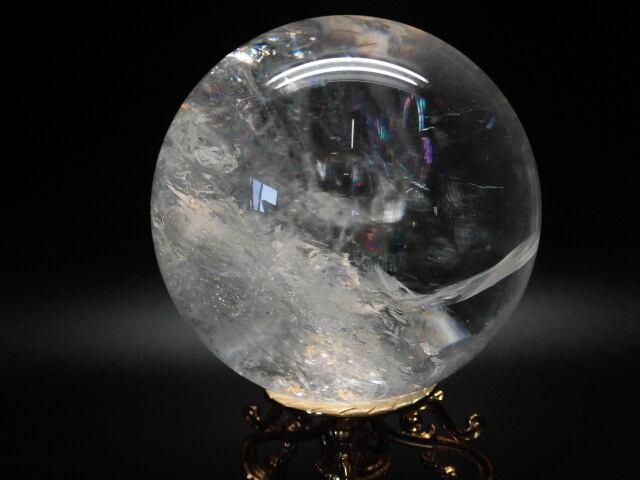 【送料無料】【高品質】約13cmブラジル産天然レインボー水晶玉