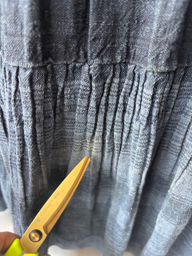 モン族スカート 039 ロング 藍染 bamiオリジナルパターン