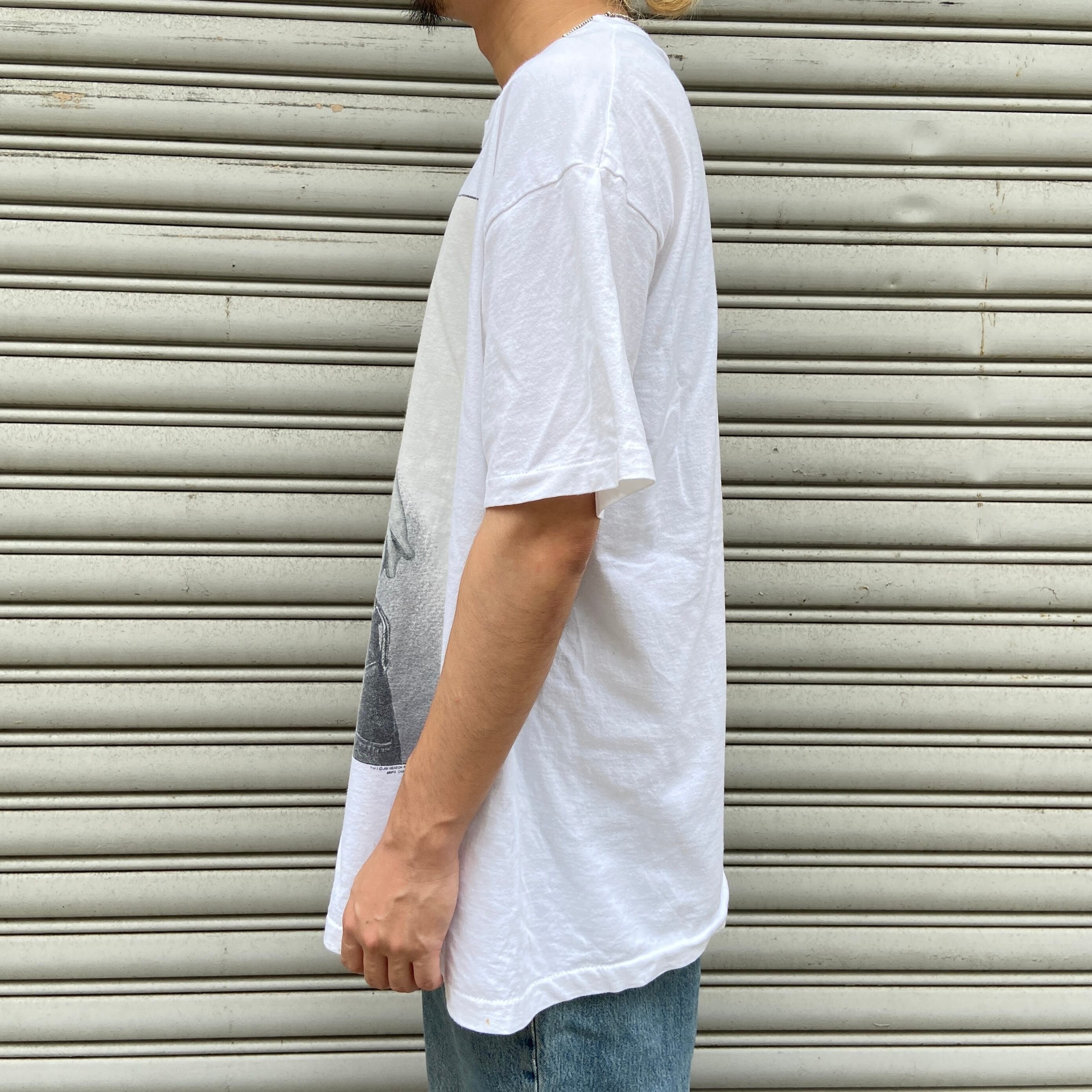 希少 90s USA製 カーミット キャラクターTシャツ パロディ 白 XL