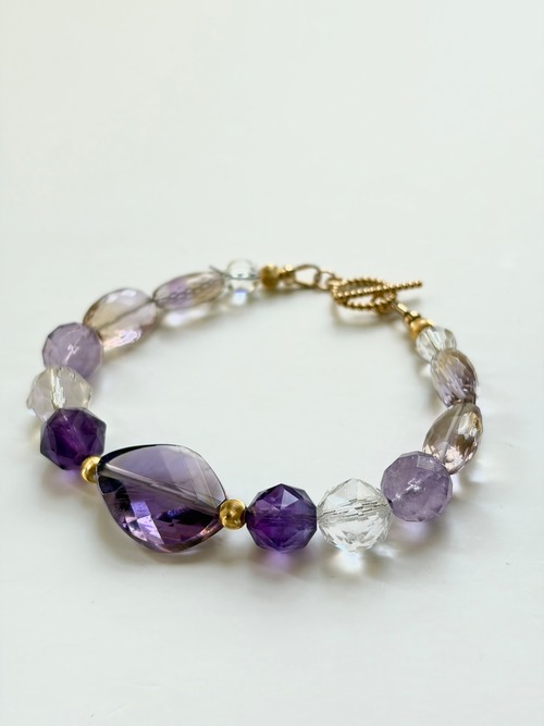 4/2 20時発売【麗しの調律】大粒20mmアメジストとアメトリンの気品漂うブレスレット