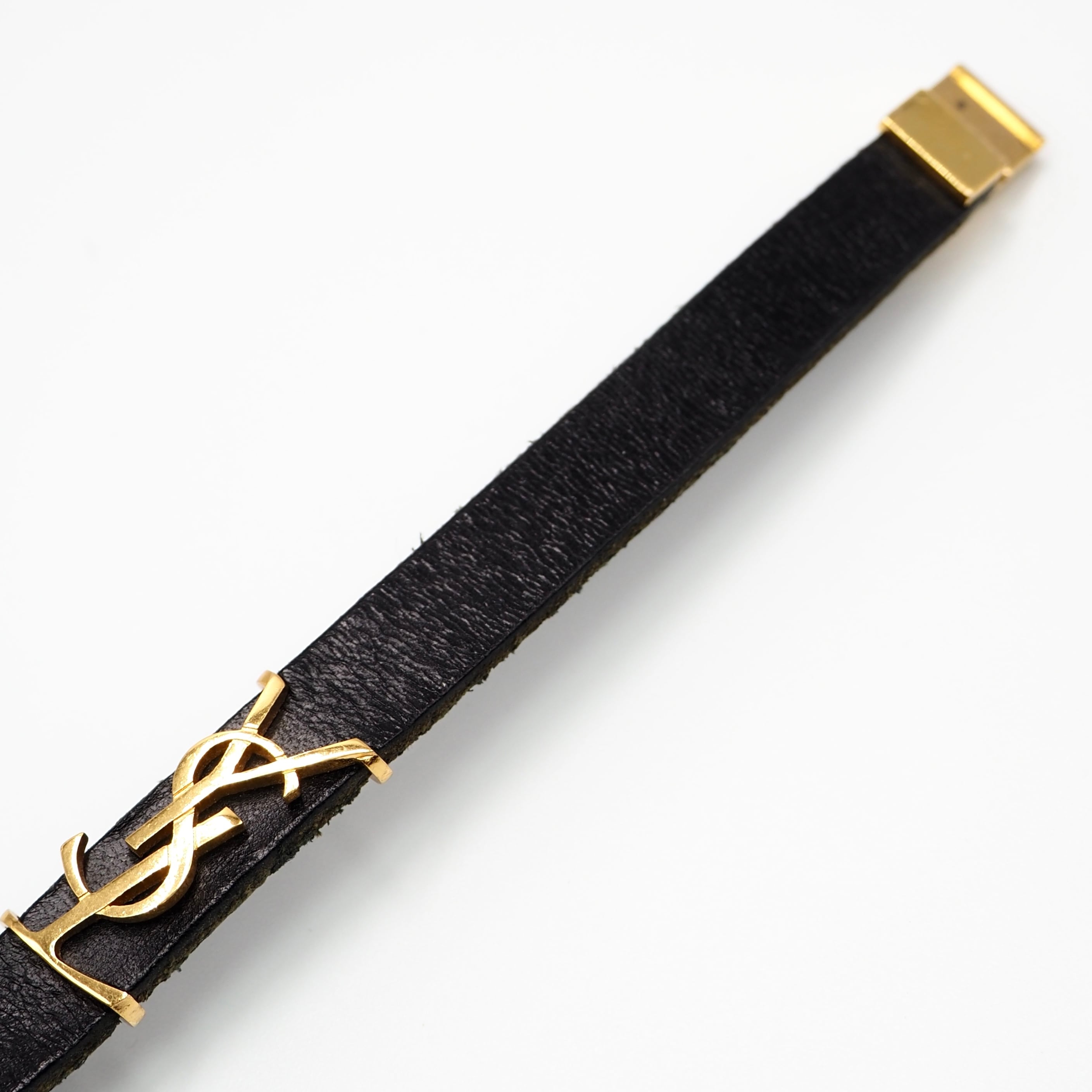 YVES SAINT LAURENT オピウムレザーブレスレット レザー イブサン