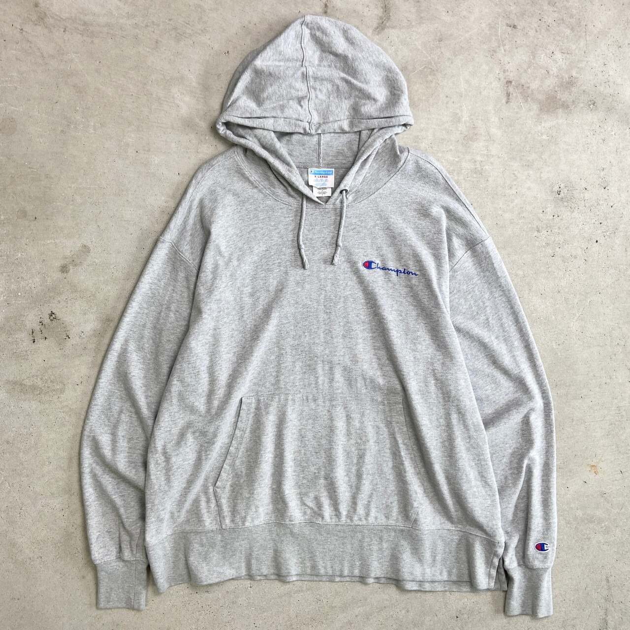 Champion チャンピオン ロンTパーカー メンズXL 古着 フーディー 薄手 