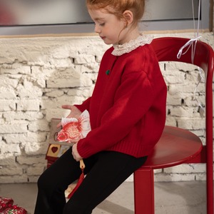 冬結びボタン付きカーディガン