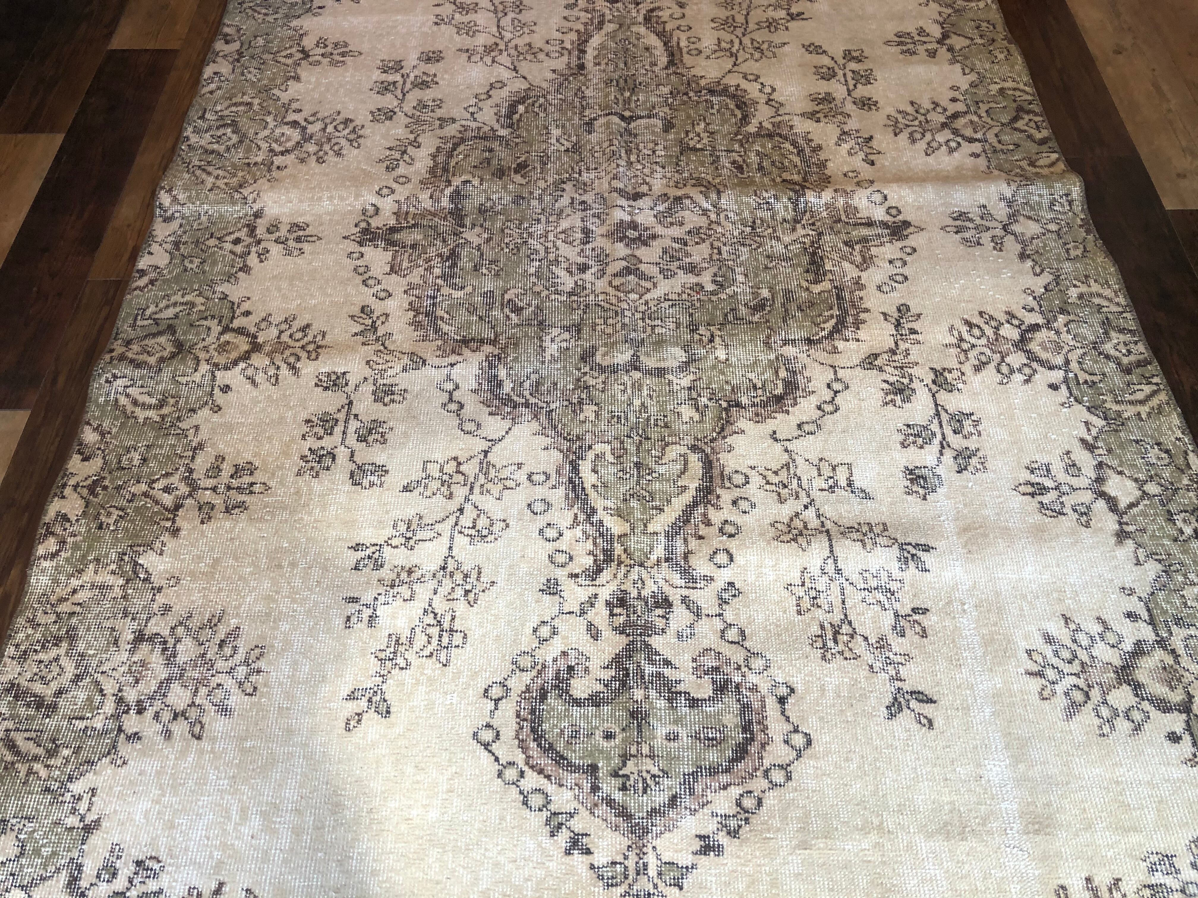 ヴィンテージラグ　トルコ絨毯　オールドラグ　ターキッシュ　ハンドノット　手織り絨毯 |  一枚板テーブル・オーダー家具専門店・アトリエ一本道・埼玉・東京近郊