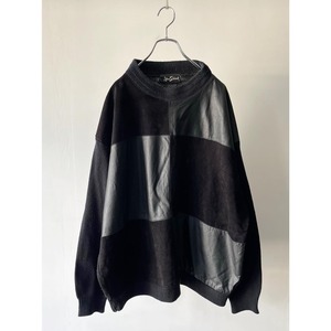 -Alan Stuart- leather×suède switching knit