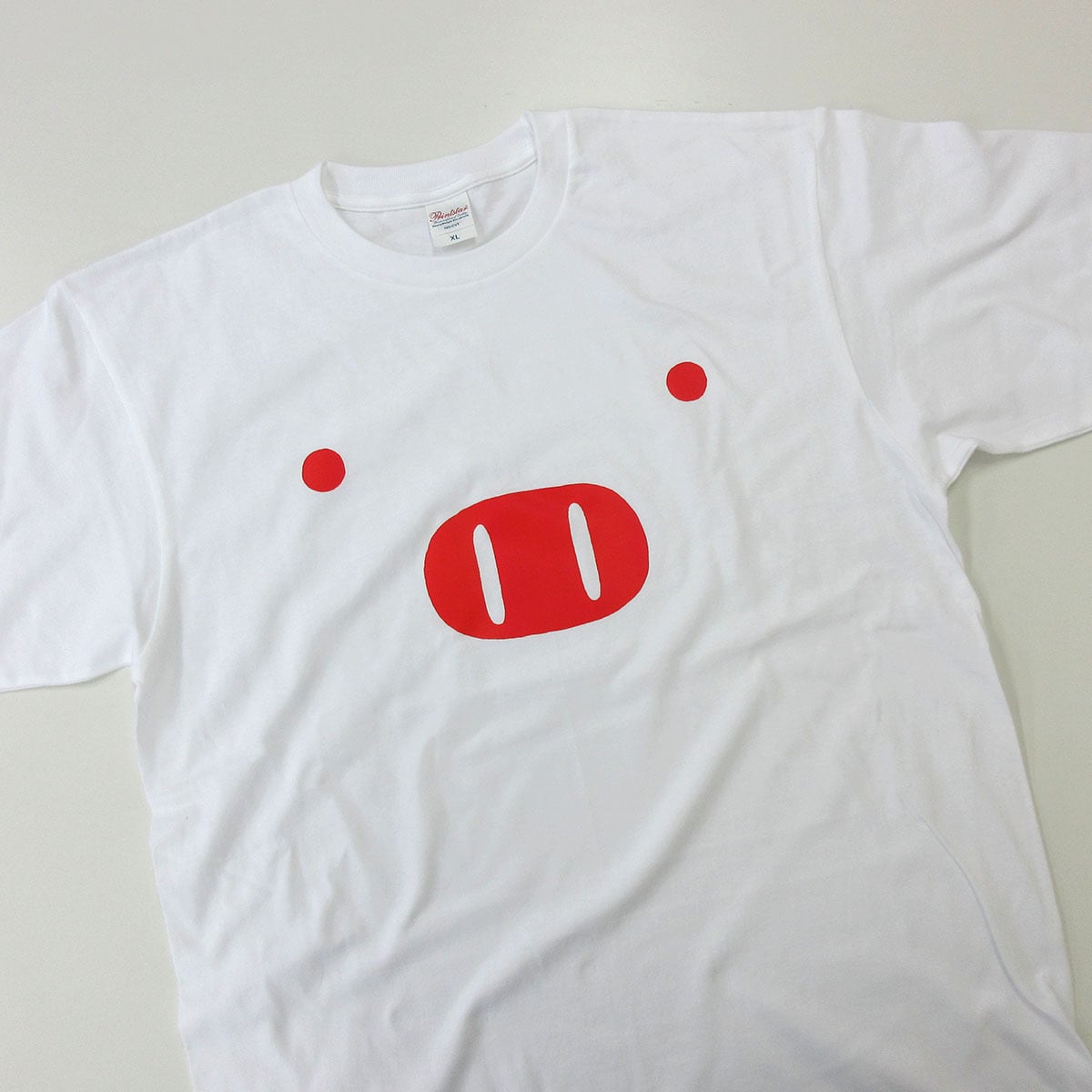 ブタ デカ顔T 手描き デカ顔 おバカな fc01 Tシャツ アニマル おもしろ プレゼント ギフト