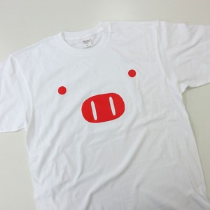 ブタ デカ顔T 手描き デカ顔 おバカな fc01 Tシャツ アニマル おもしろ プレゼント ギフト