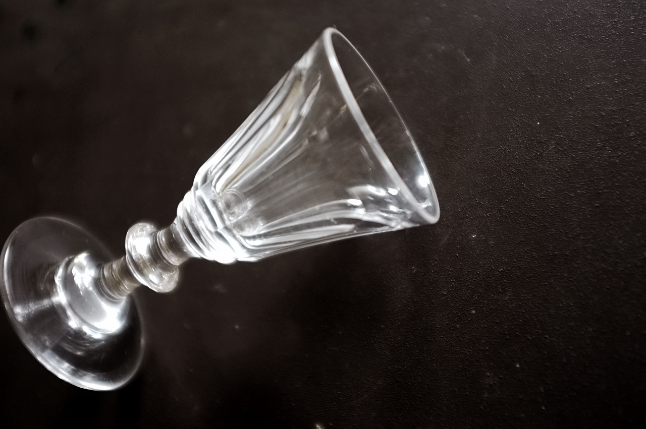 19世紀 フランス 透明の不自由 物憂いクリスタルグラスh アンティーク