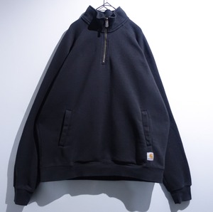 “Carhartt” Black Fade Logo Design Half Zip Sweat