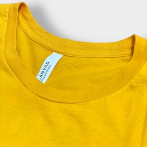 【CANVAS】USA製 ベースボール ナンバリング バックプリント Tシャツ XL 半袖 イエロー  US古着