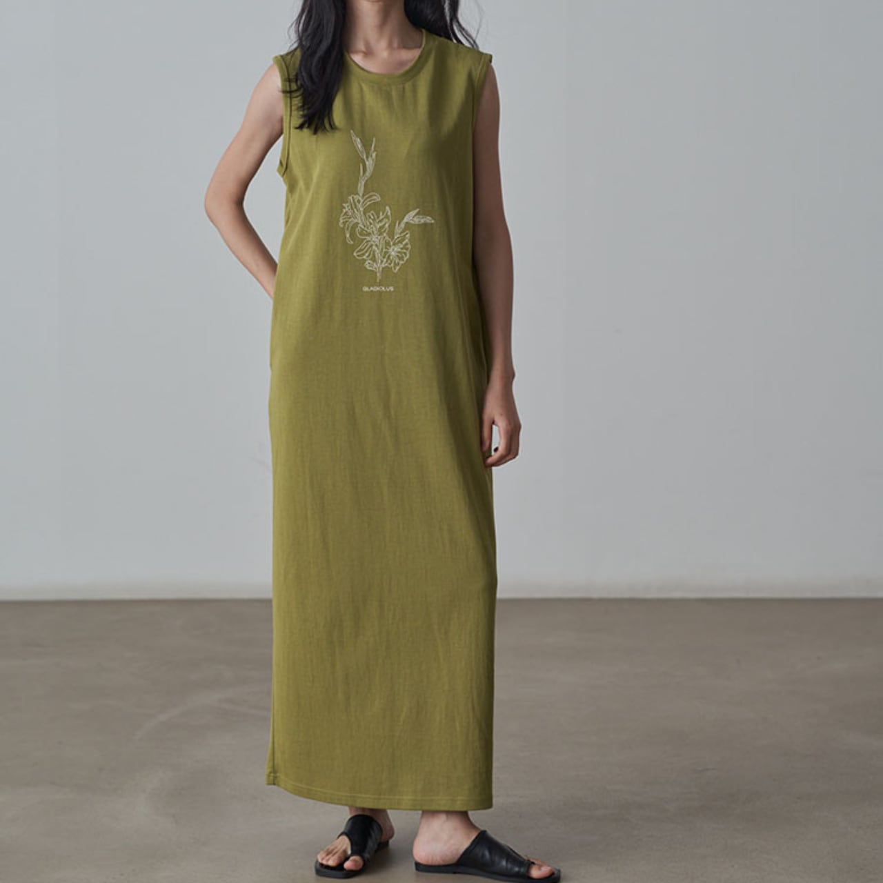 Floral print sleeveless dress S628