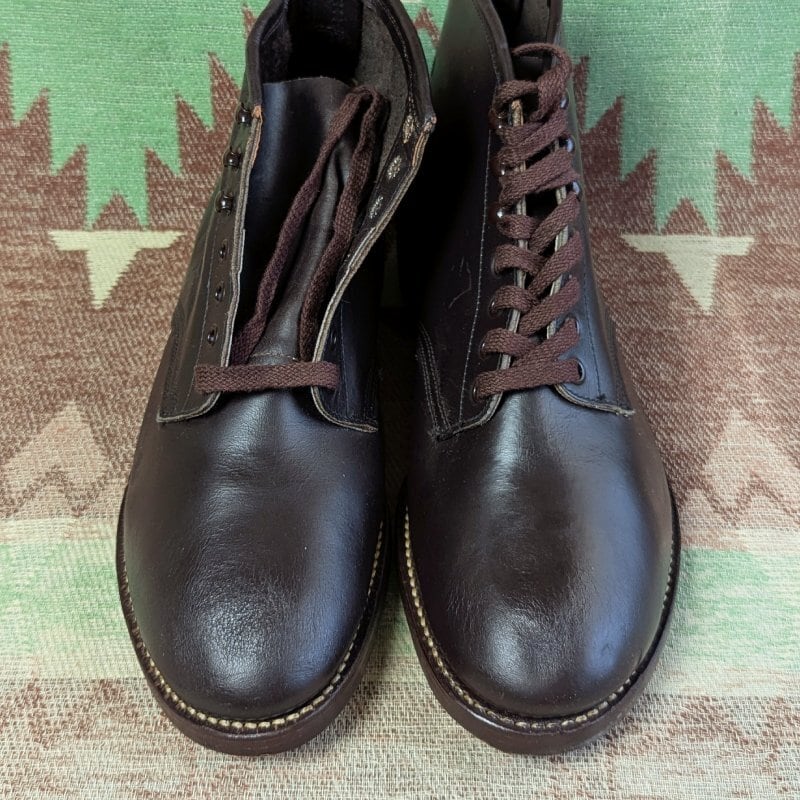50s ENDICOTT JOHNSON Plain Toe Work Boots (9 1/2 EE) DEAD-STOCK