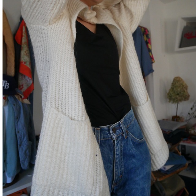 Volume knit cardigan