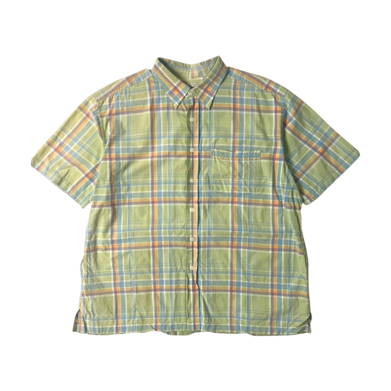 90s vintage L.L.Bean エルエルビーン マドラスチェック 半袖シャツ XL/グリーン/オーバーサイズ
