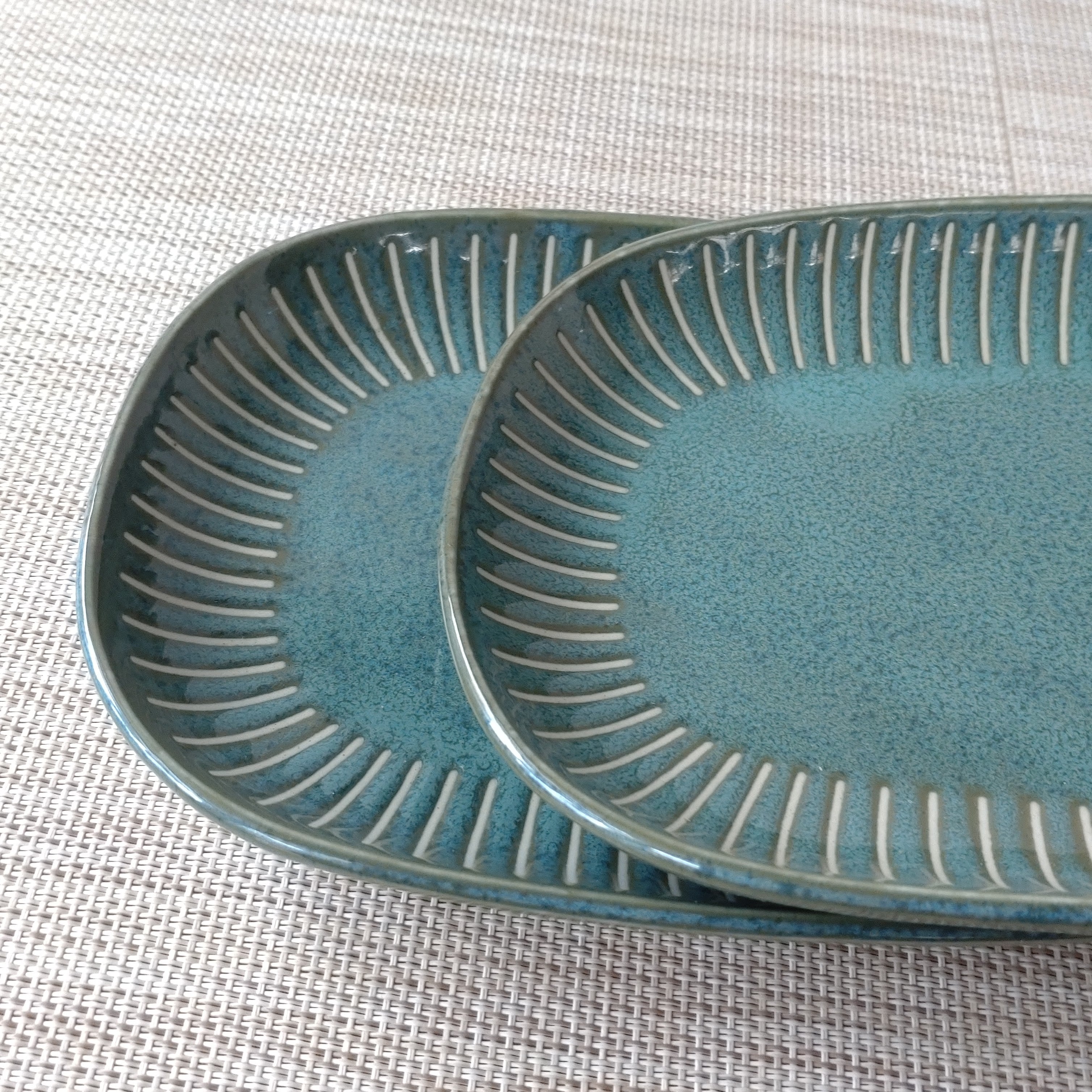 日本製 美濃焼 撥水十草 楕円皿 焼物皿 小判皿 Plate | うつわとくらし