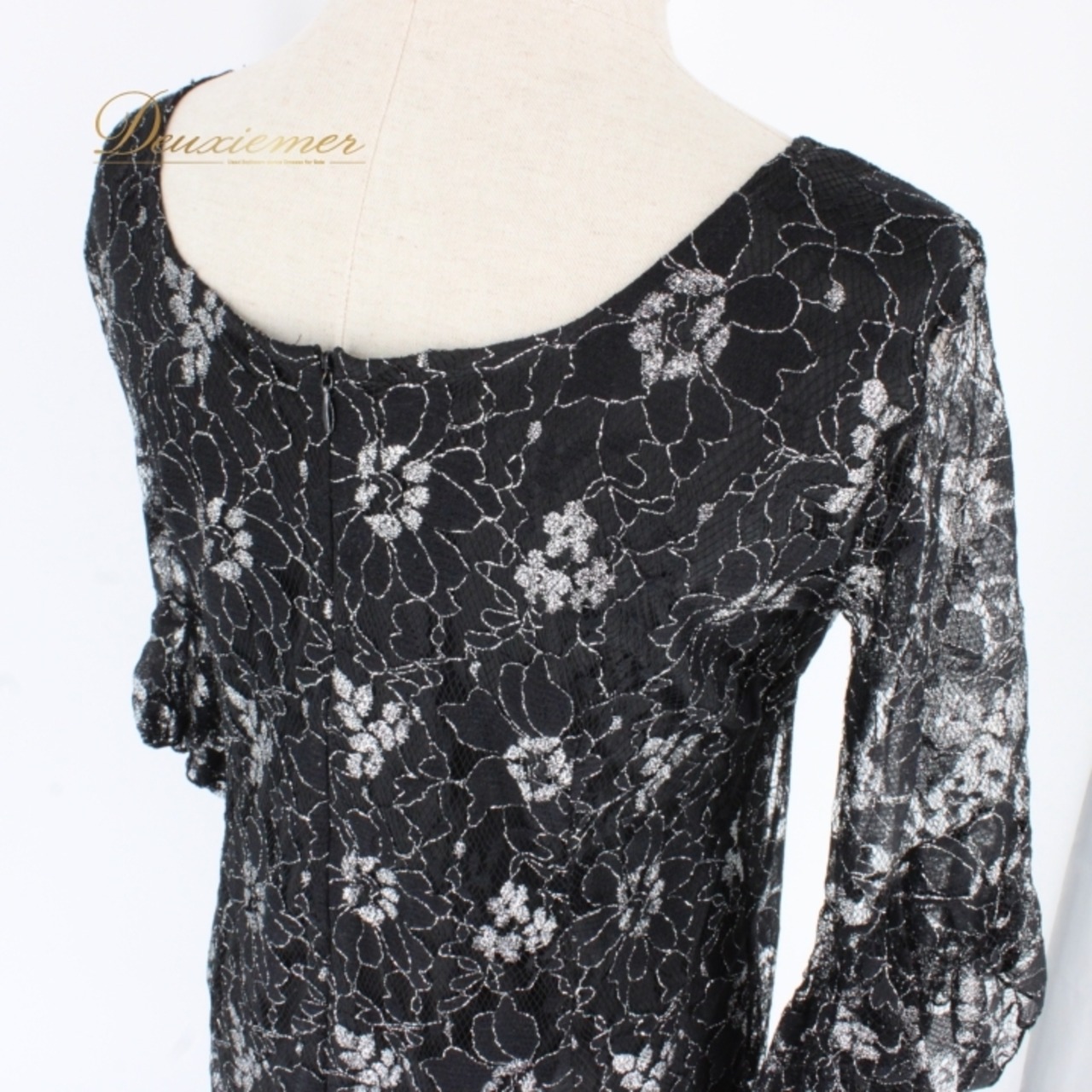 社交ダンス 衣装 スタンダード ドレス ワンピース パーティドレス レディース ブラック系 シルバー系 黒 銀 花柄 レース 準正装 上品 シック な 大人 セクシー フォーマル イベント お呼ばれ まとめて 着用 エレガント 高級感 綺麗 体型カバー レディースファッション パーティー 結婚式 発表会 社交 ティアード ドレープイブニングドレス