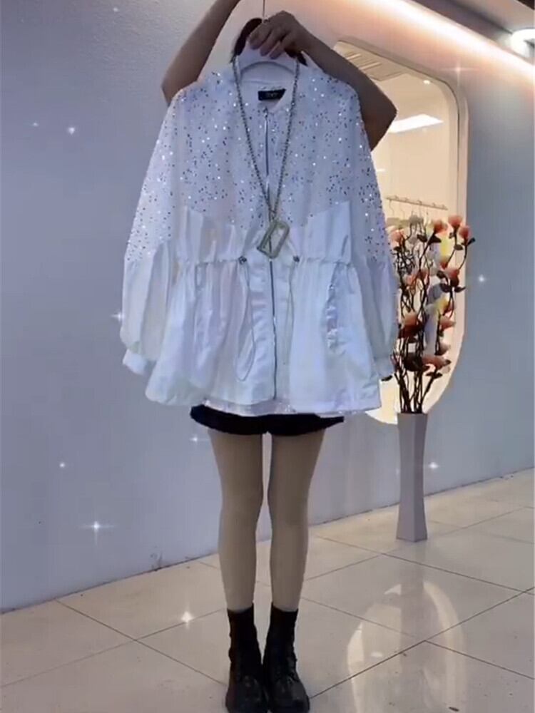 ジッパーギャザージャケット スプリングスタイルスタンダードルーズ レトロ 大きめサイズ 春物 ミックスインファッション98184857129