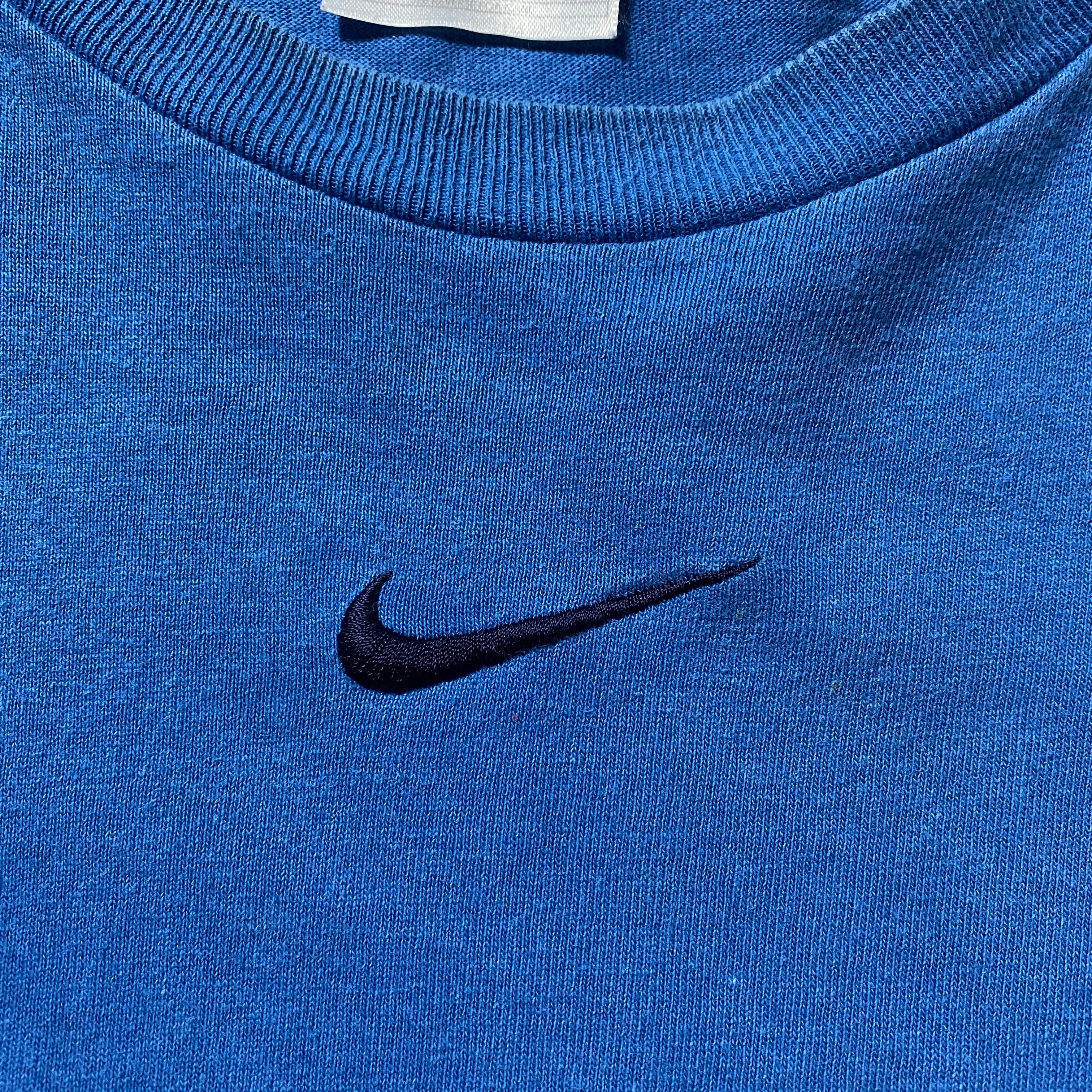90's NIKE ナイキ センタースウォッシュ 刺繍ロゴ メキシコ製 ブルー T