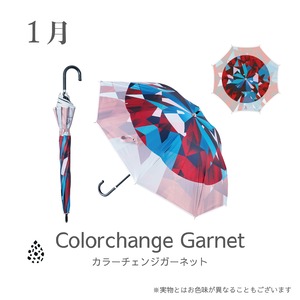 晴雨兼用日傘 gemRavel 誕生石アンブレラ「Asteria」カラーチェンジガーネット１月誕生石