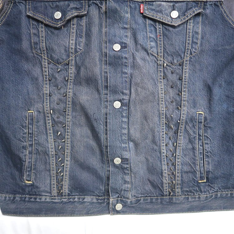 古着 リーバイス Levi's 鋲付き デニムベスト ジャケット 鋲ジャン