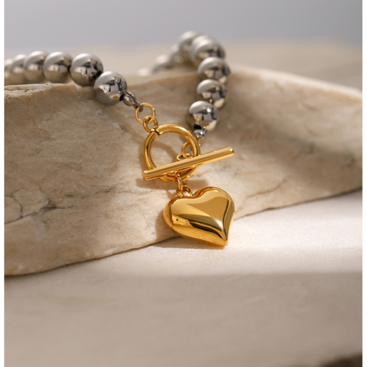 87B　heartボールブレスレット