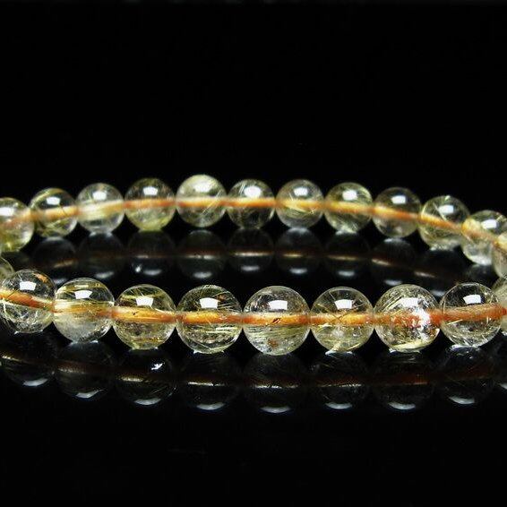 ルチルクォーツ ブレスレット 7mm タイチンルチルクォーツ タイチンルチル 一点物 メール便可 [M便 1/10] 111-49124