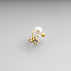 S925 simple pearl ear cuff ( 片耳用 )  #e05