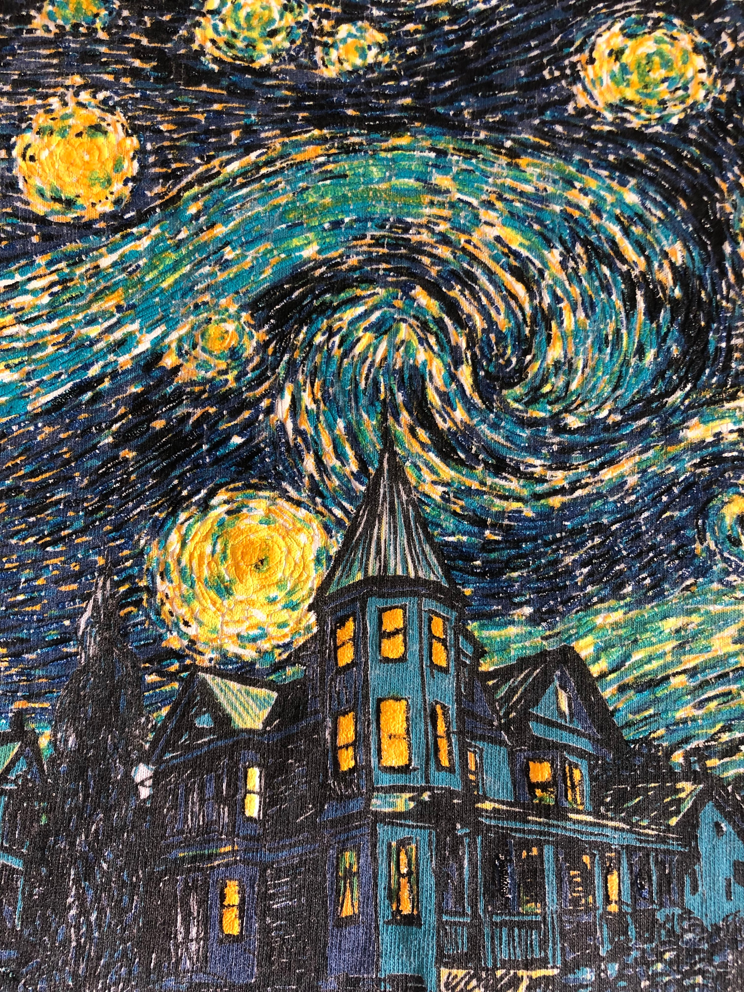 90年代 USA製 Vincent Van Gogh ゴッホ 星月夜 アートプリントTシャツ