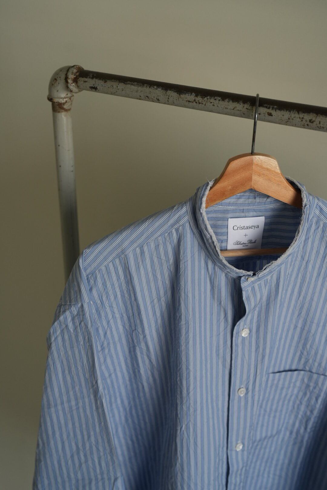 Salvatore Piccolo x Cristaseya HANDMADE FRINGED MAO COLLAR SHIRT