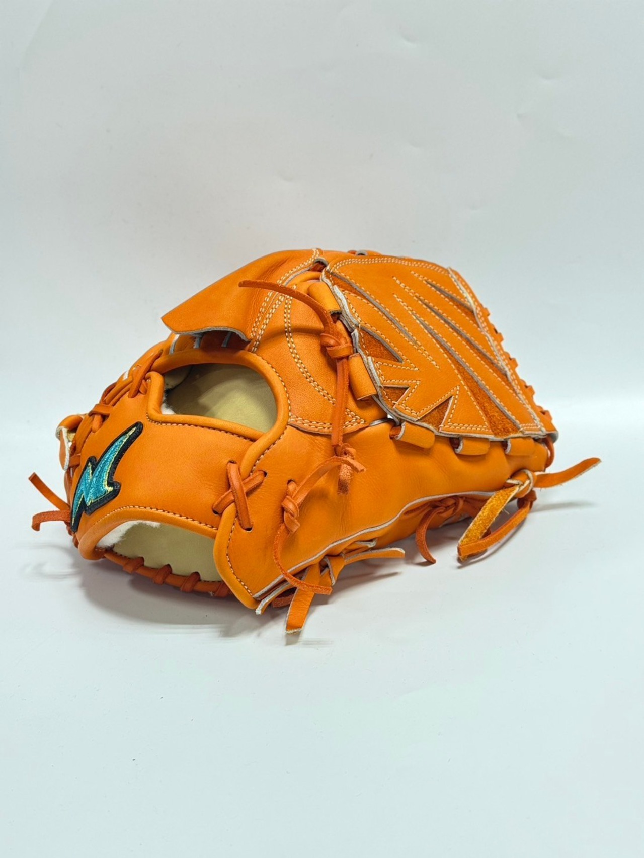 ノーリミット　ミチイオリジナルグラブ　右投げ用　オレンジ×オレンジ　ベース型付け済・画像2