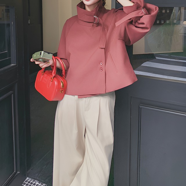 スタンドカラーショートルーズウィンドブレーカー　BM0835