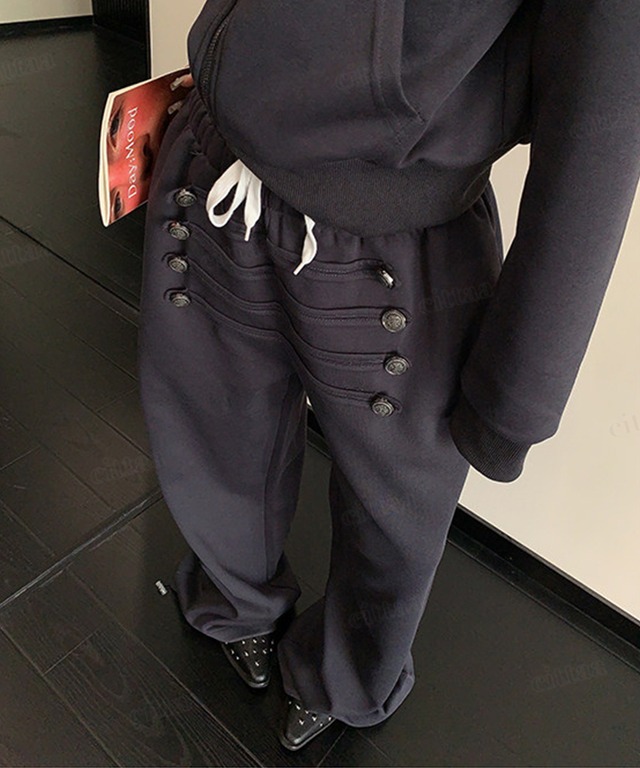 ★予約★D-1312　2026秋新作♡【セットアップ可能】ナポレオンデザインワイドパンツ　ネイビー