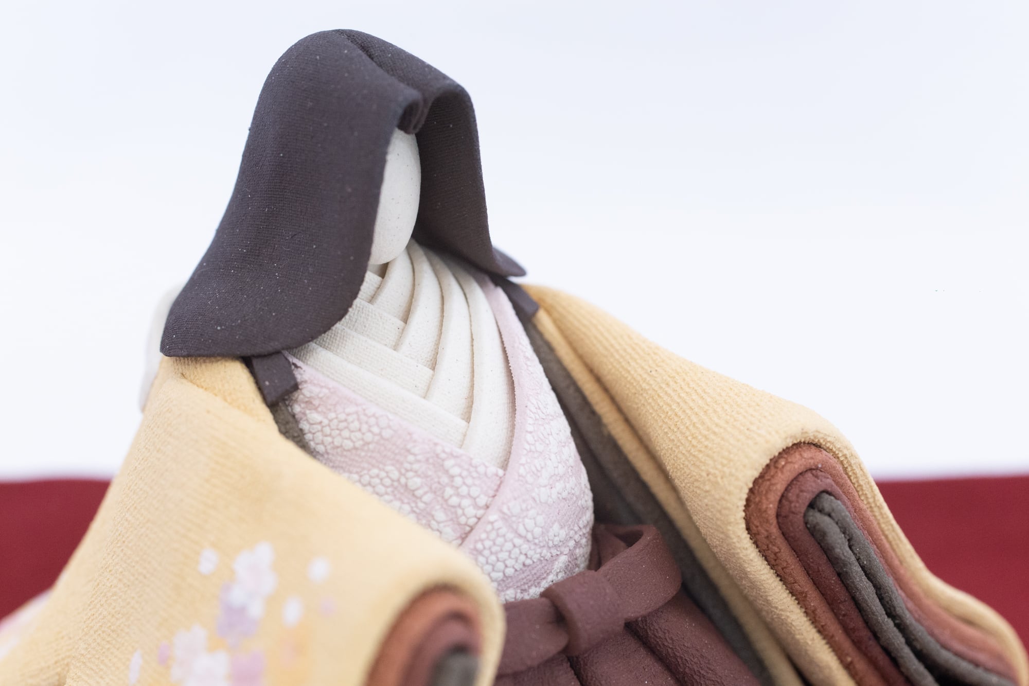 ひな人形 陶雛 澤りか作 (女雛 エンジ、男雛 エンジ) お雛様