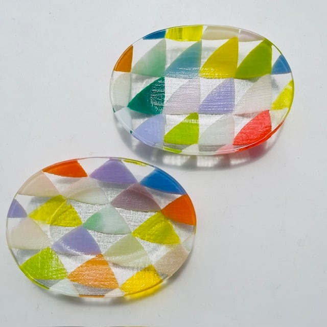 天気雨  パッチワークオーバル皿