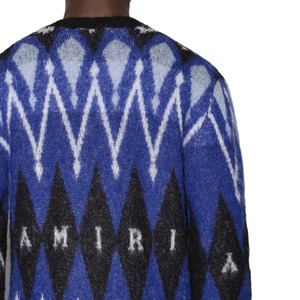 【AMIRI】ARGYLE MOHAIR CARDIGAN(BLUE)