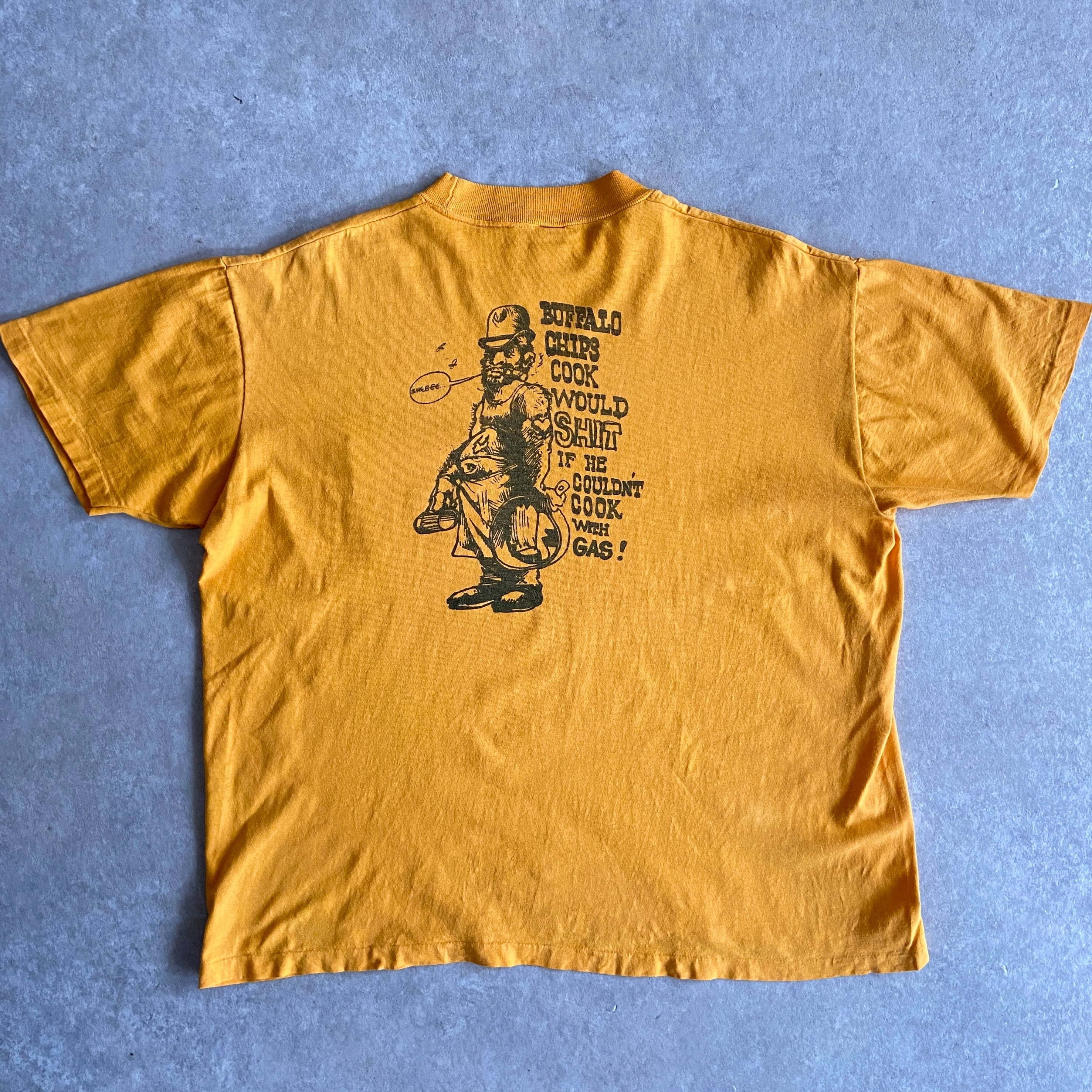 1970s HI CRU 染み込みプリント Pocket Tee XL Made in USA H359